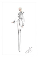 Lea Ruffled Pleated Shirt in Silk Georgette