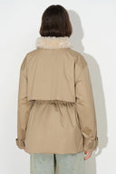 Isolde Drawstring Waist Parka Jacket in 90% White Goose Down
