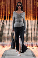 Luna Cold Shoulder Floral Tulle Tassel Sweater in Merino Wool