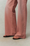 Delphine Roze Jeans met Ruches aan de Zoom in Katoen Denim