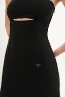 Obsidian Strapless Structured Bandeau Dress in Four-Way Stretch Fabric