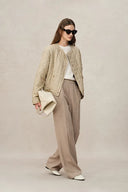 Marina Double-Breasted Puffer Coat in Vegan Leather