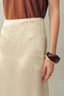 Aurelia Laced Cutout Skirt in Acetate Satin