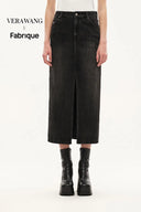 Tenebrae Midi Slit Skirt in Thin Denim