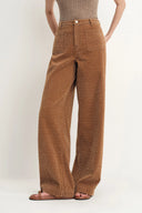 Hilda Geometrische Struktur Baggy Jeans aus ausgewaschenem Jacquard-Denim