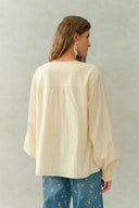 Crepus Gestreiftes französisches Hemd mit Fransenbändern aus Baumwoll-Jacquard