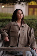 Lily Wol Kort Jas in Middelzware Wol Twill