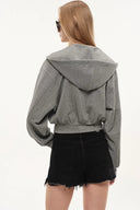 Illusion-S Crop Hoodie in Bright Silk Knitting