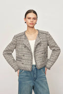 Pensée Double-Breasted Jacket in Lurex Tweed
