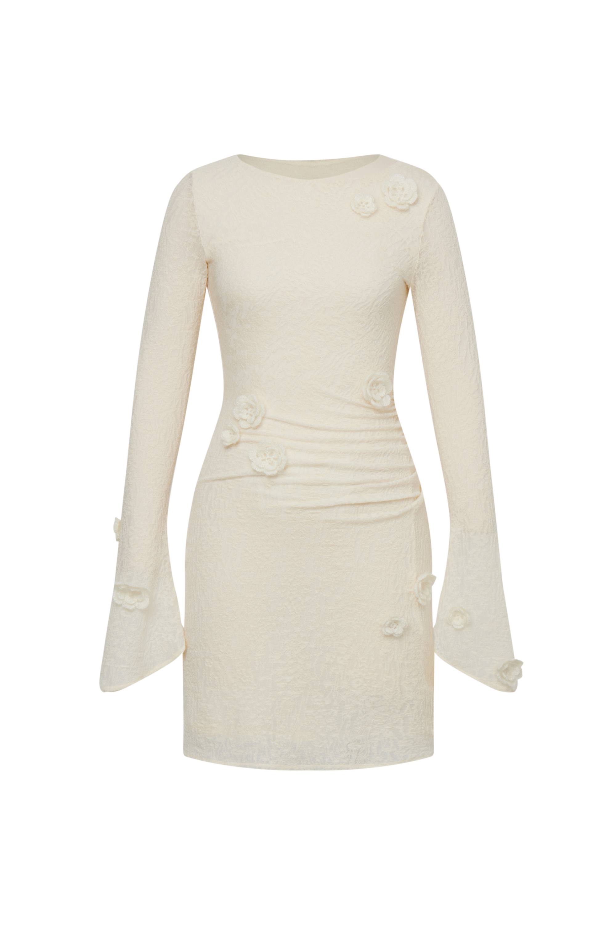 esme long sleeve dress ALUNA Fluid Long Dress in White M/L | fits US 6-10 | Long-sleeve inner