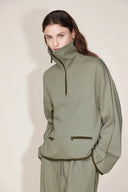 Felpa con zip e rever a contrasto Jane in cotone