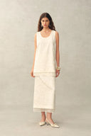 Lyra Beaded Sequin Sleeveless Top in Cotton Blend