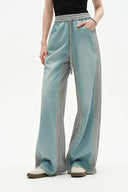 Sereta Wide Leg Denim Jeans in Cotton Jersey