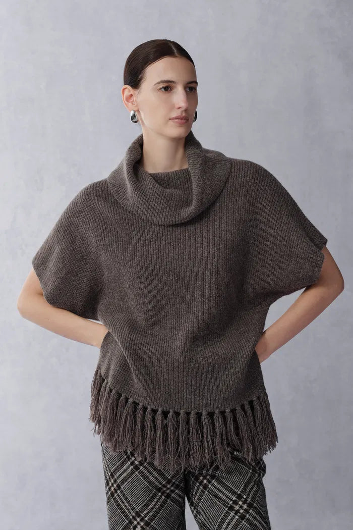 Kabu Fringed Top in Alpaca Wool Blend Knit