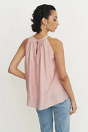 Top Camisole Rose à Col Halter Leah en Lyocell