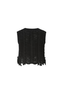 Chelsea Hand-frayed Hem Sleeveless Top in Wool Blend Knit