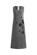 Abito Senza Maniche Tania Intarsia in Maglia Misto Lana Merino Alpaca