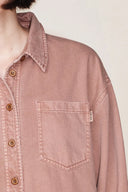 Adeline High Low Hem Cut Oversized Shirt in Lyocell Denim