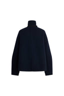 Trevor Mitternachtsblauer Poncho-Mantel aus Merino-Wolltweed