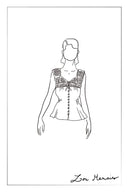 Sophia Hand Crochet Cinched Waist Sleeveless Top in Cotton Jacquard