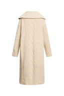 Bridget Vintage Longline Cardigan in Wool Blend Cable Knit