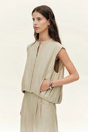 Sienna Relaxed Tailored Sleeveless Top in Cotton Blend