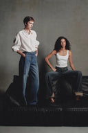 Paz Contrast Folded Cuff Washed Cuffed Jeans