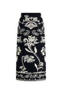 Cloe Paisley Jacquard Skirt in Merino Wool