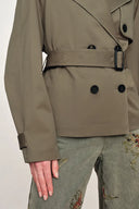 Beatrice Short Trench Coat in Cotton Twill