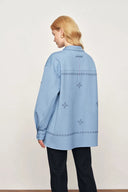 Helia besticktes Hemd aus strukturiertem Viskose-Mix