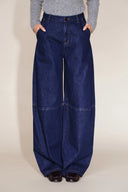 Jeans Odelia con Costuras Planas y Globo en Denim Crudo Ligero