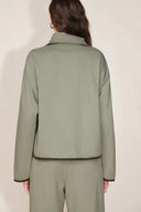Felpa con zip e rever a contrasto Jane in cotone