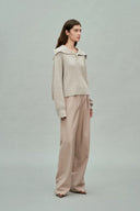 Perina Oversized Turtleneck Sweater in Wool-Cotton Blend Knit