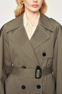 Beatrice Short Trench Coat in Cotton Twill