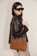 Monti Small Boston Bag in Suede