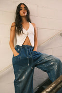 Jean large Bulb scintillant en denim coton
