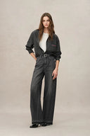 Echo Floor Length Wide Leg Jeans in Turkish Cotton Denim