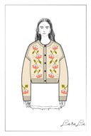 Saga Floral Cardigan in Merino Wool Knit