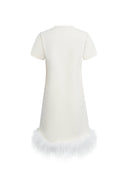 Vestito Catherine staccabile con decorazioni di piume in misto cotone