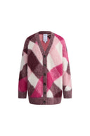 Cardigan a Quadri Intrecciati Solstice in Misto Lana-Alpaca