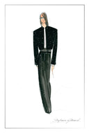 Aquila Handgenähter Strass Crop Anzugblazer aus Feinem Wollstoff