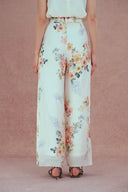 Blusa Ariel Flora e completo pantaloni in misto seta-lino