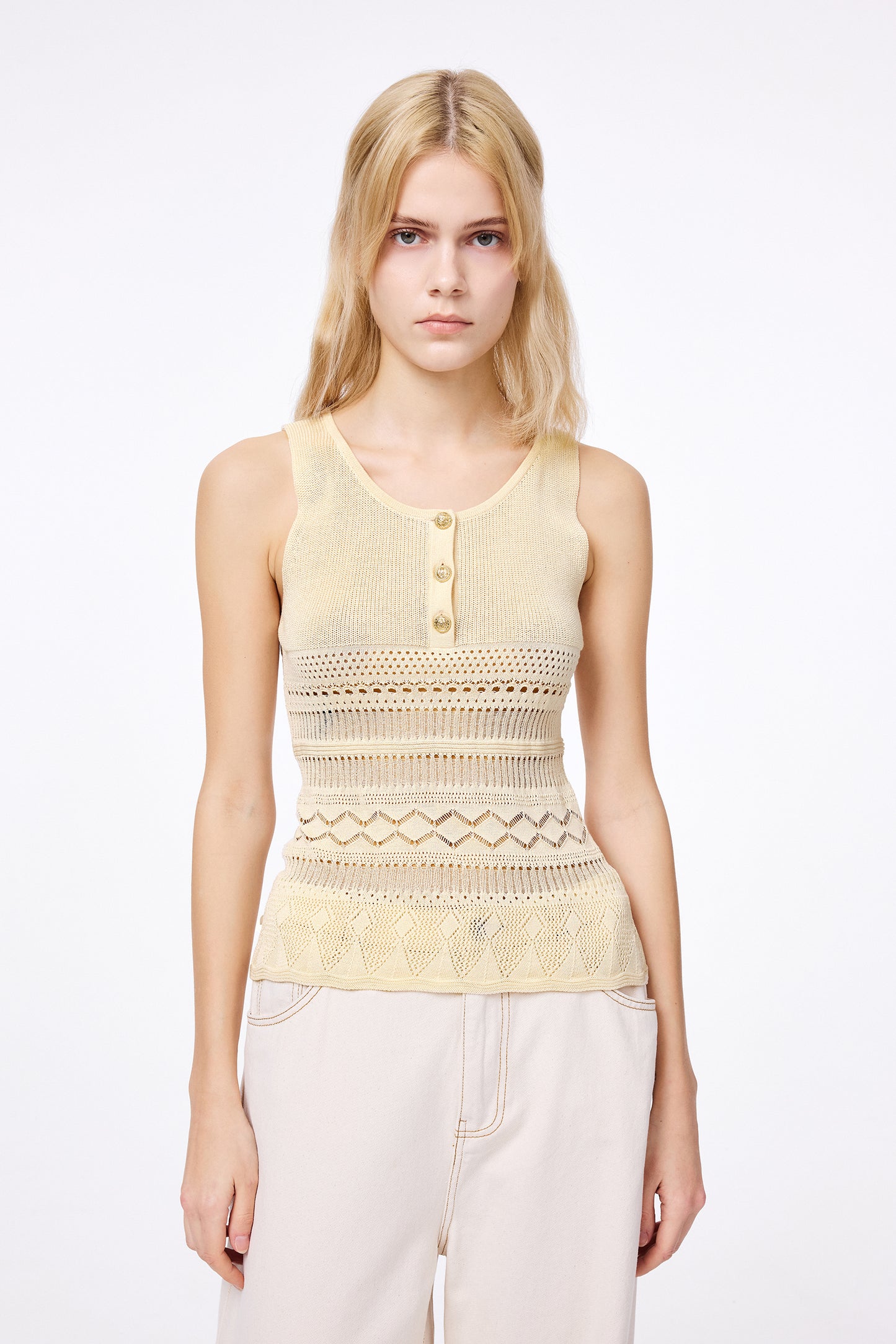 Alva Handcrafted Lace Crochet Top in Cotton Viscose Knit
