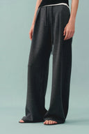 Kelly Pleated Wide Leg Track Pants in Cotton Modal Blend