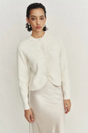 Otelie Hand Embroidered Extended Cardigan in Baby Alpaca-Merino Wool Knit