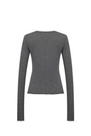 Basic Sheer Base Shirt in Cotton-Cashmere Knit