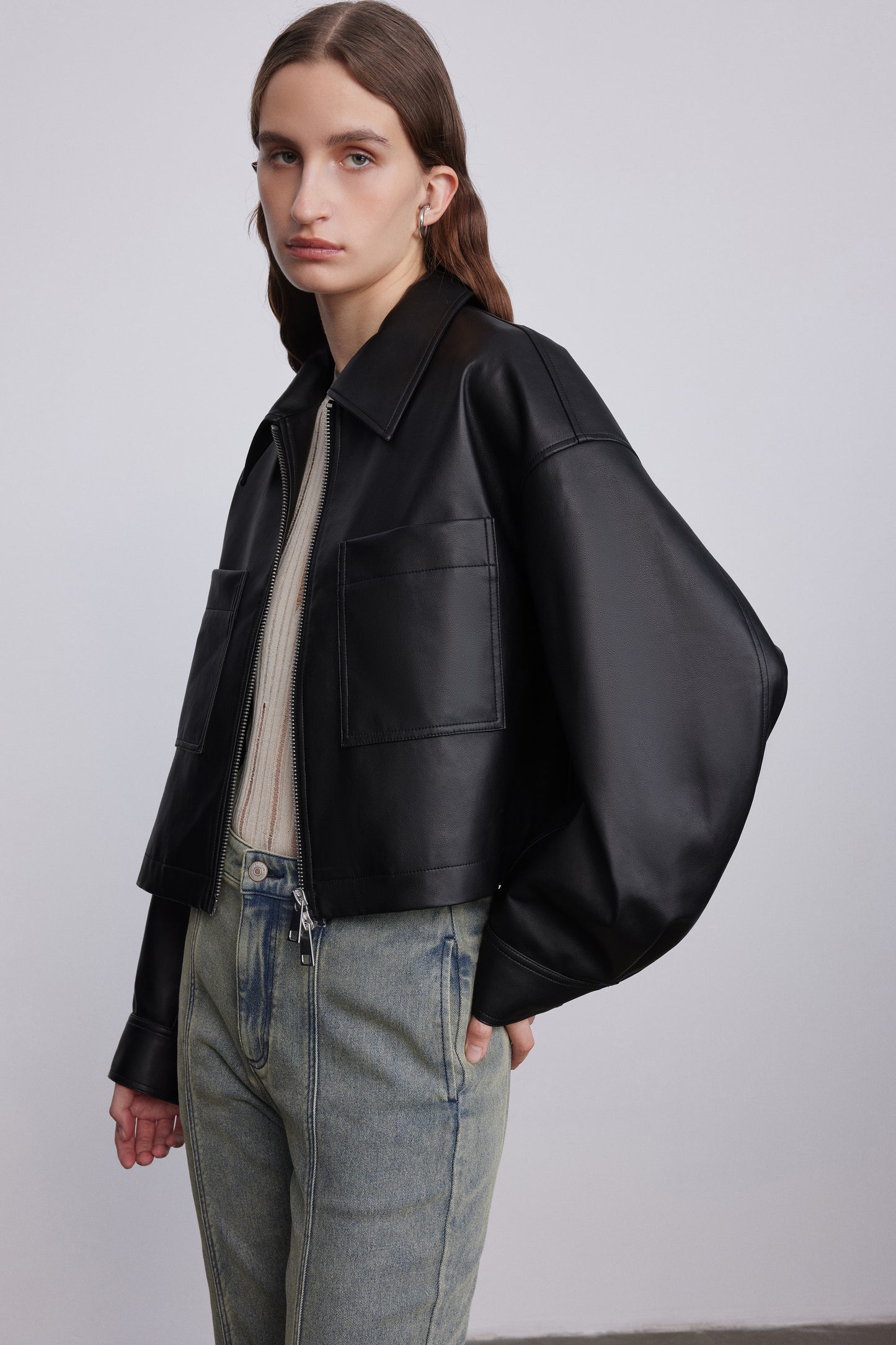 Coddenham Short Jacket in Faux Leather