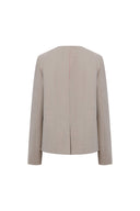 Aki Round Neck Suit Blazer in Merino Wool Blend