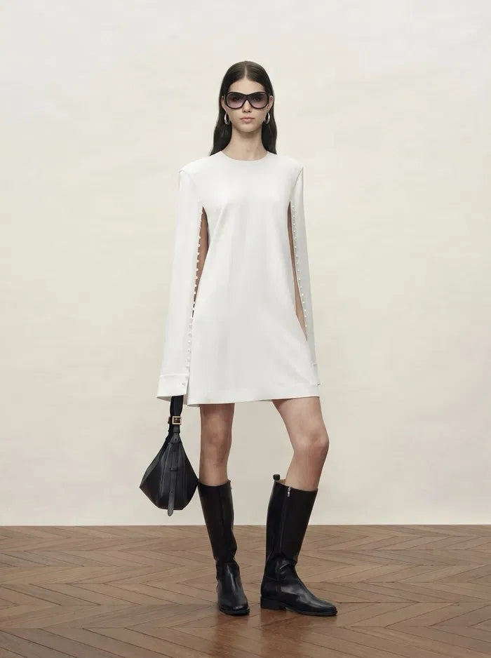 Audrey Pearl Short Cape Dress in Triacetate Blend M Audrey Pearl Short Cape Dress in Triacetate Blend M