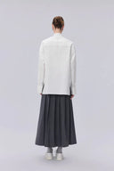 Tuxedo Wing Collar Shirt in Cotton Bubble Yarn